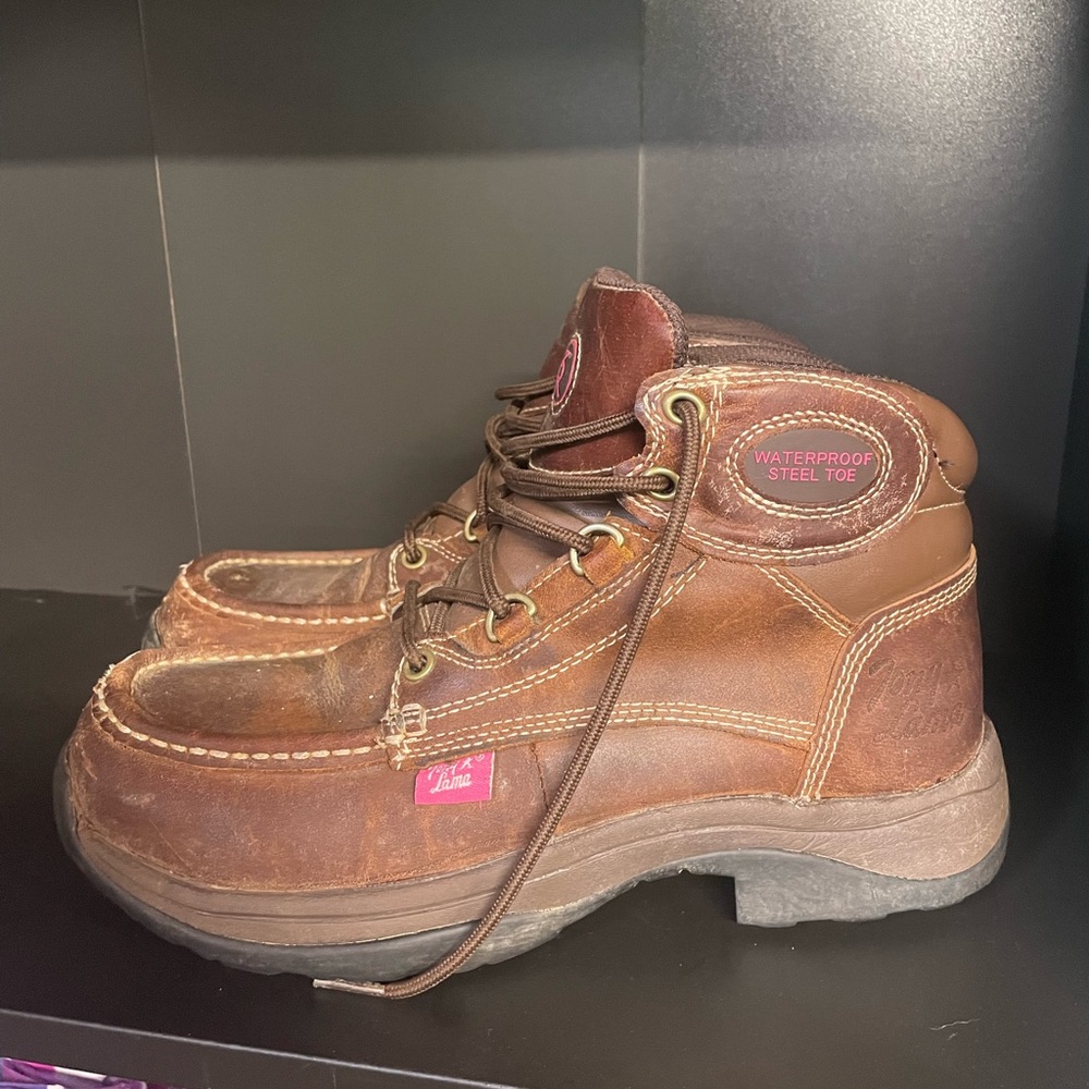 Tony Lama Saddle Tan Tonk Casual Women's Steel Toe Waterproof Work